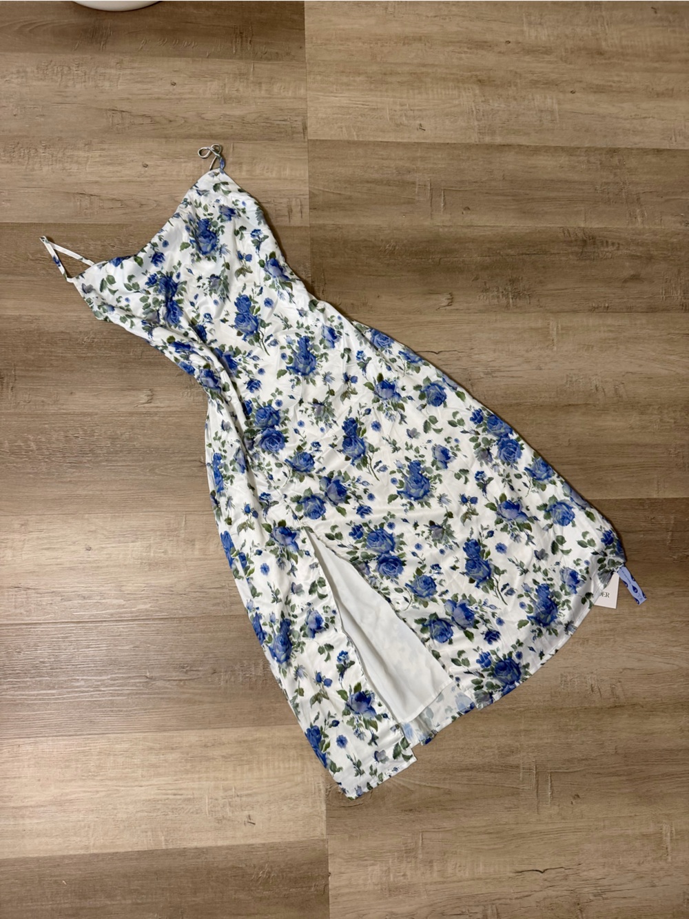 NWT CIDER Blue Floral Maxi Dress with Slit
